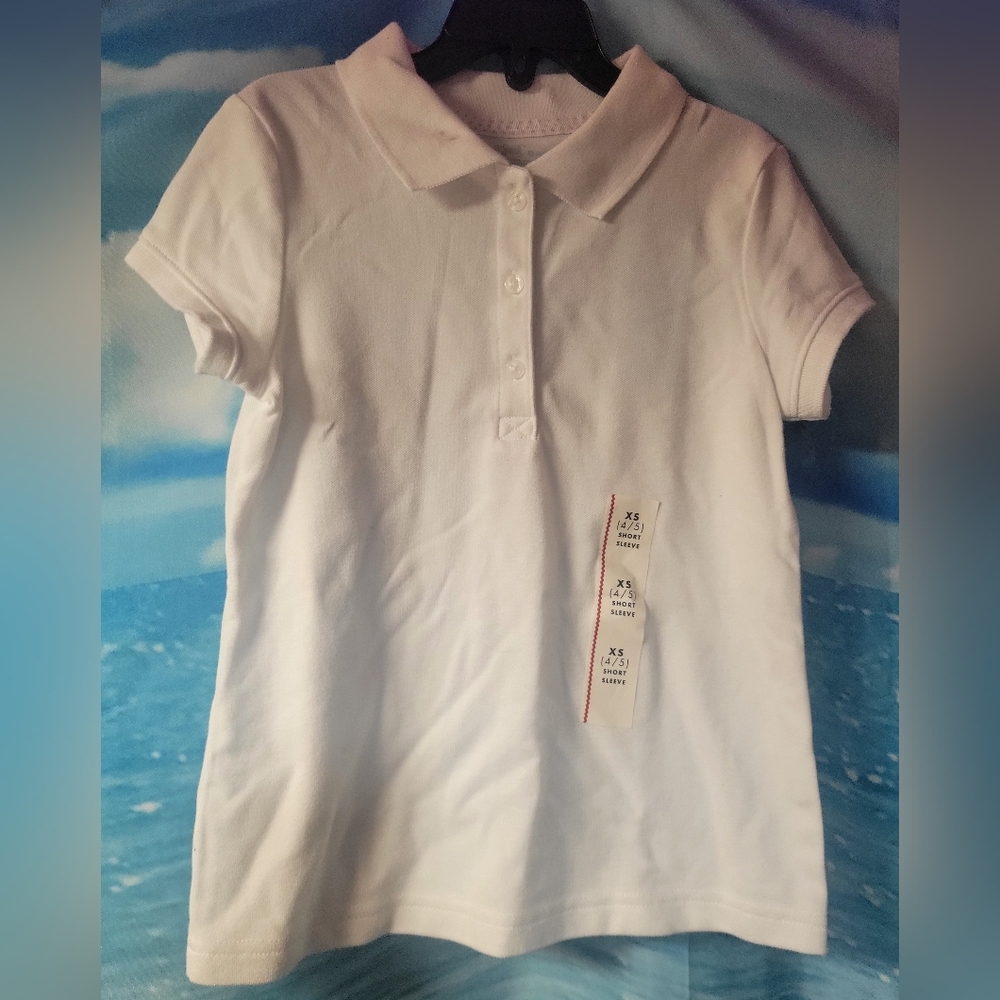 Cat & Jack NEW Kids‎ White Polo Shirt Size XS Or Small
